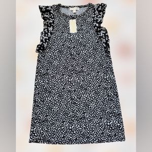 Michael Kors heart print sleeveless dress, small, black